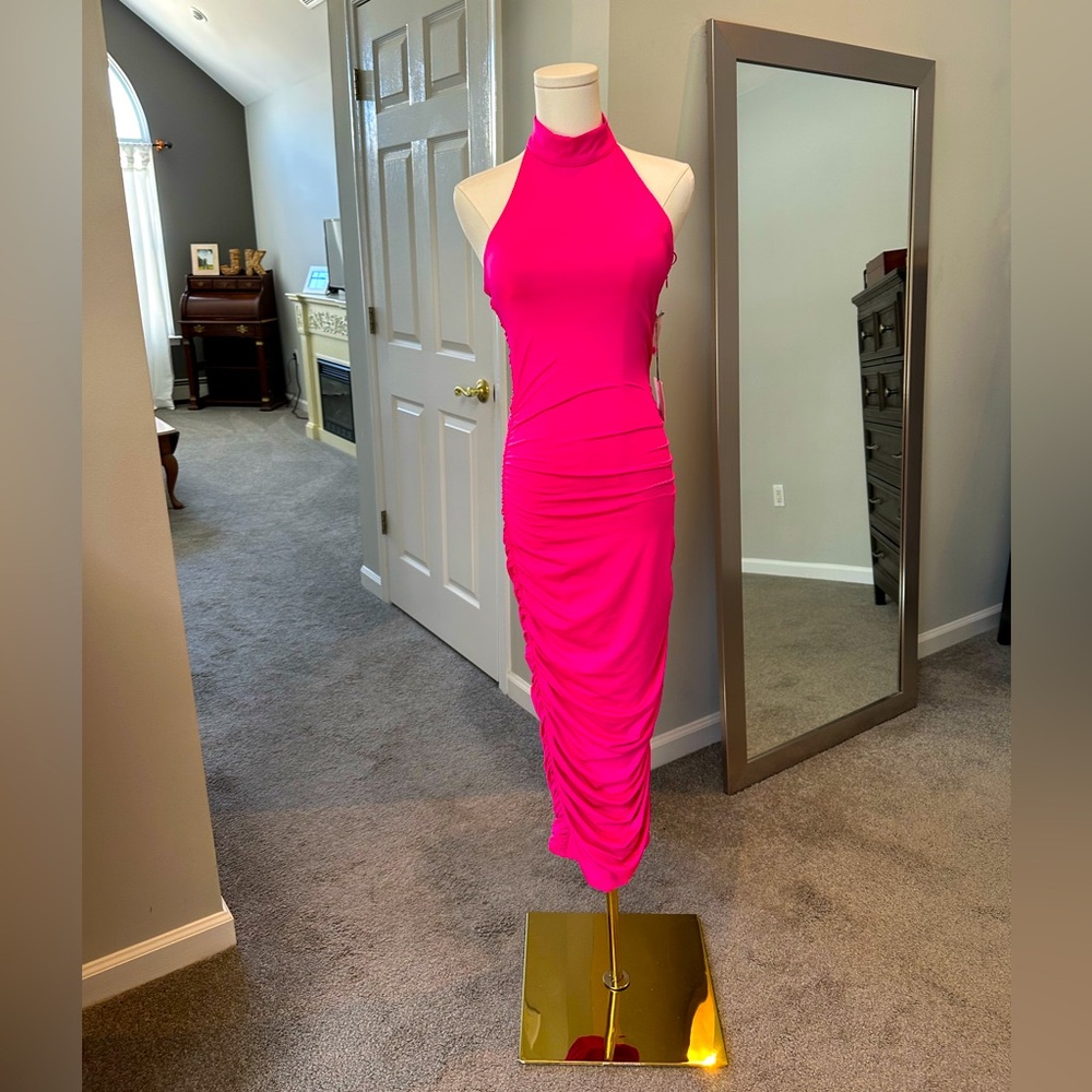 Superdown Mallory High Neck Dress in Hot Pink from REVOLVE